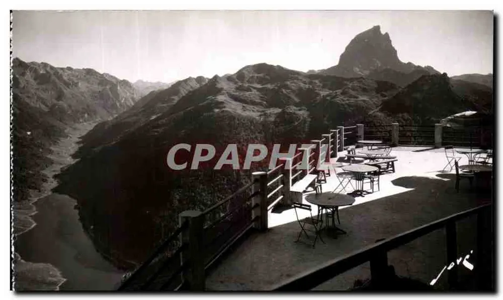 Tal von Ossau — Terrasse des Restaurants des Seilbahn Artouste — Éditions JOVÉ, Pau - Vorderseite