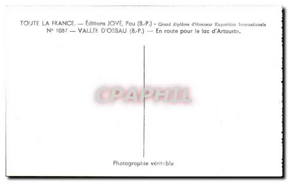 Valle d'Ossau — In viaggio verso il lago d'Artouste — Edizioni JOVÉ, Pau (B.P.) - Verso