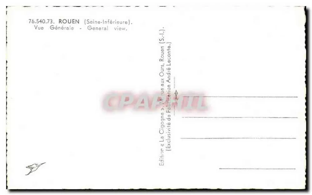 Rouen — Widok ogólny — Cigogne - Rewers