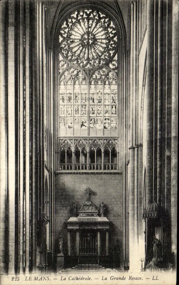 Le Mans — Die Kathedrale — Die Große Rose — LL - Vorderseite