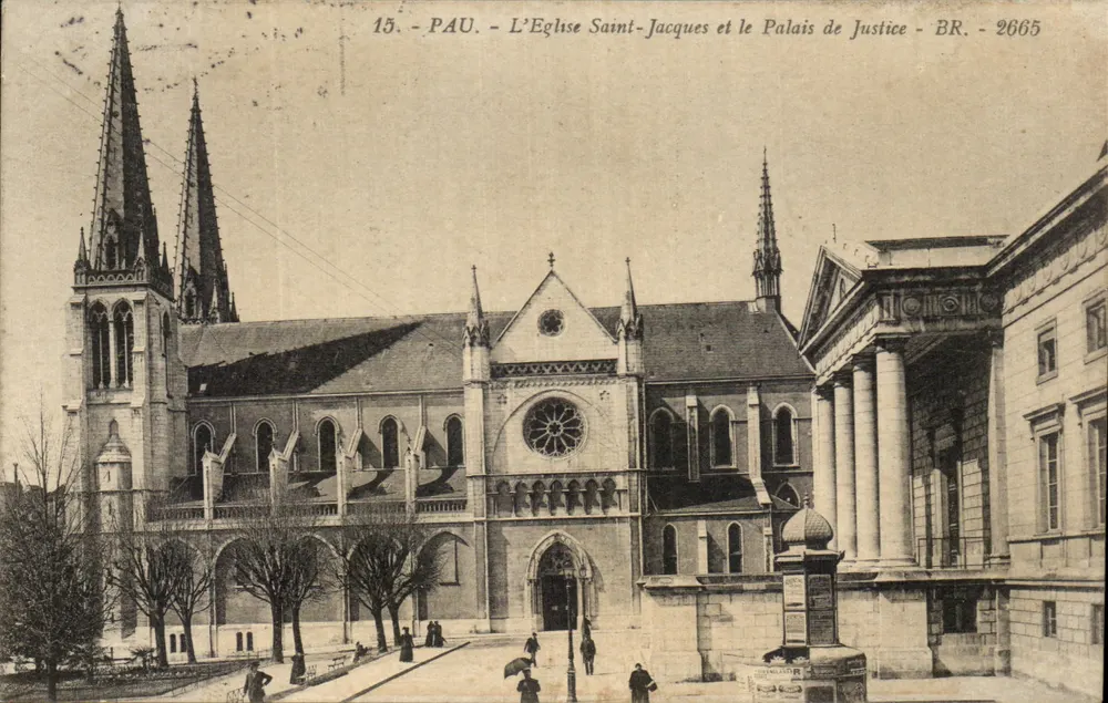 Pau - Kirche Saint-Jacques und das Gerichtsgebäude - BR. 2665 - Vorderseite