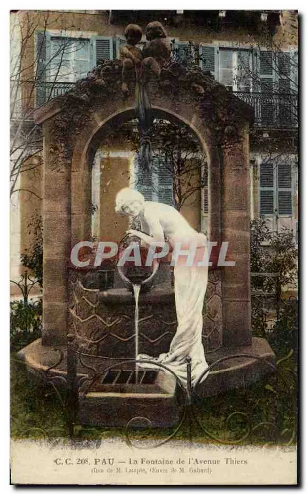 Pau — Fontaine de l'Avenue Thiers — Verlag C.C. 208 - Vorderseite