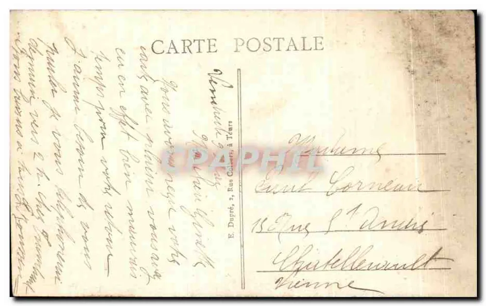 Chinon (Indre-et-Loire) — Ruínas do Castelo (Monumento Histórico) — A.P. n°12 - Verso