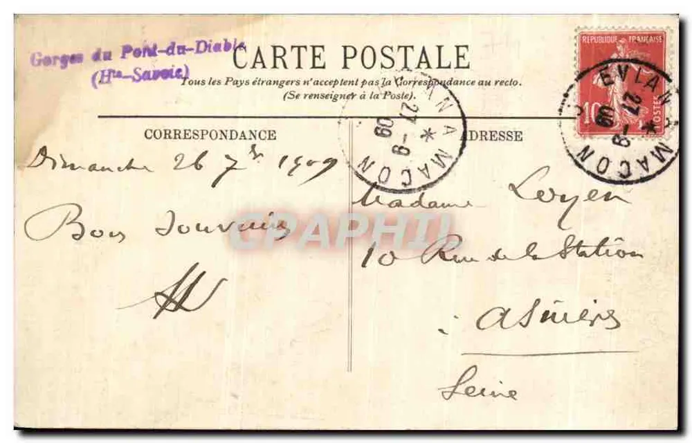 Thonon-les-Bains — Gorges do Pont du Diable — LL. — N° 84 - Verso