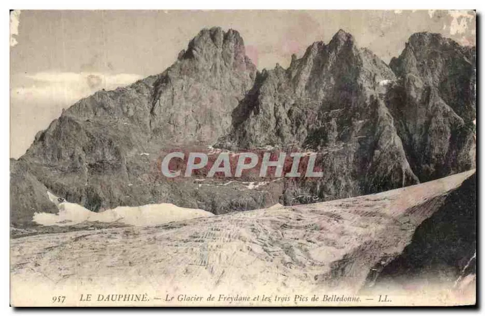 Das Dauphiné — Der Freydane-Gletscher und die drei Gipfel von Belledonne — LL. n° 957 - Vorderseite