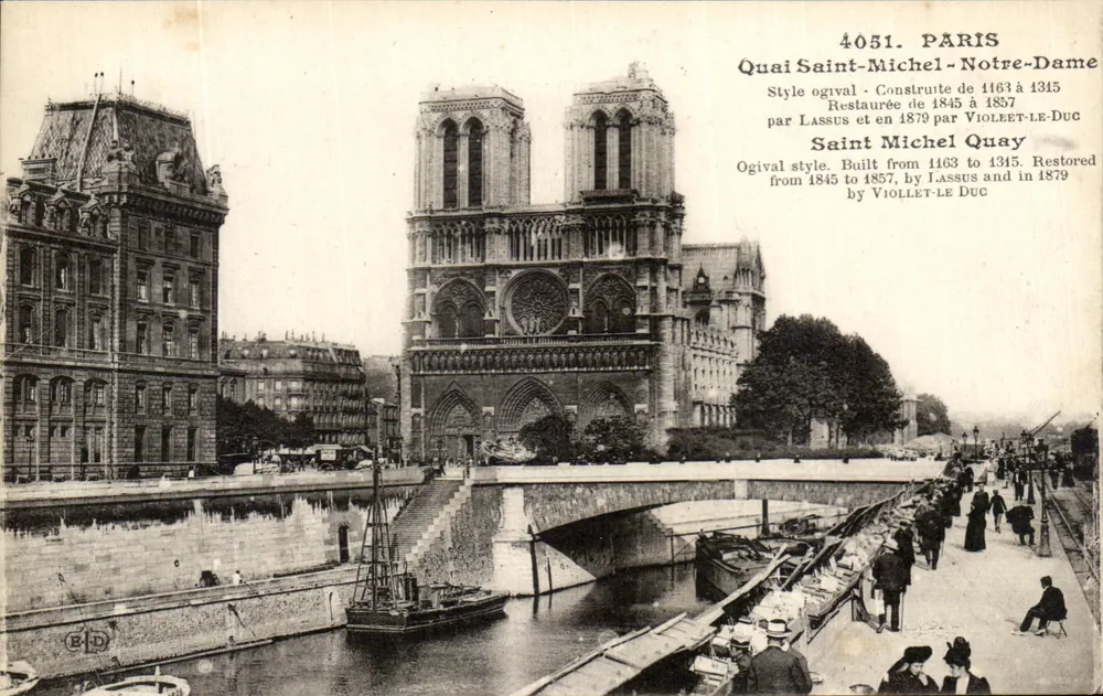 Paris - Quai Saint-Michel - Notre-Dame — gotisches Stil, gebaut 1163-1315, restauriert 1845-1879 — Verlag Le Deley, n° 4051 - Vorderseite