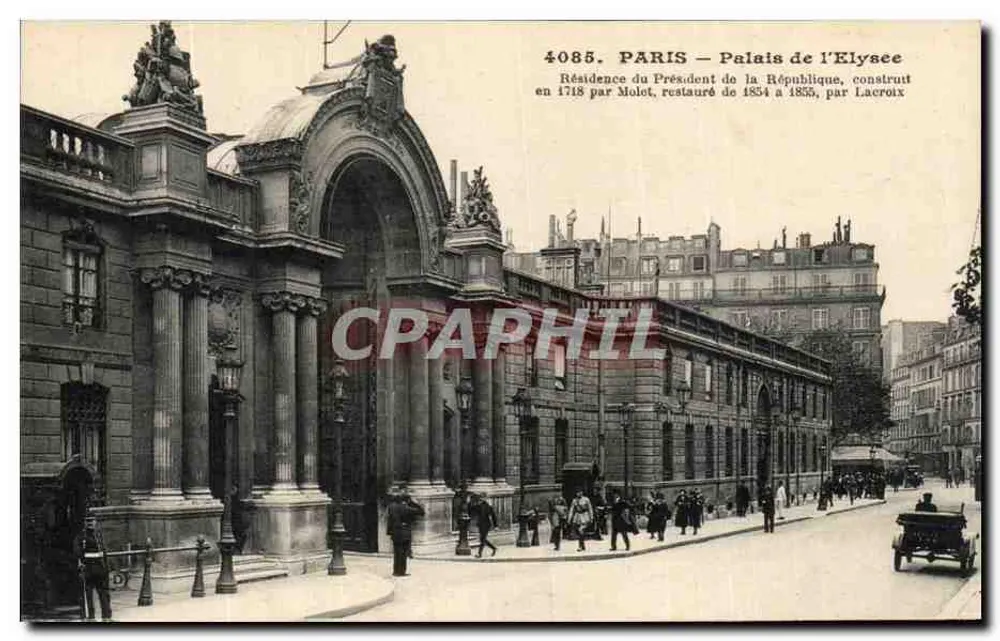 Paris — Palais de l'Élysée — Residenz des Präsidenten der Republik — Verlag Imprimé Illustré, n° 4085 - Vorderseite