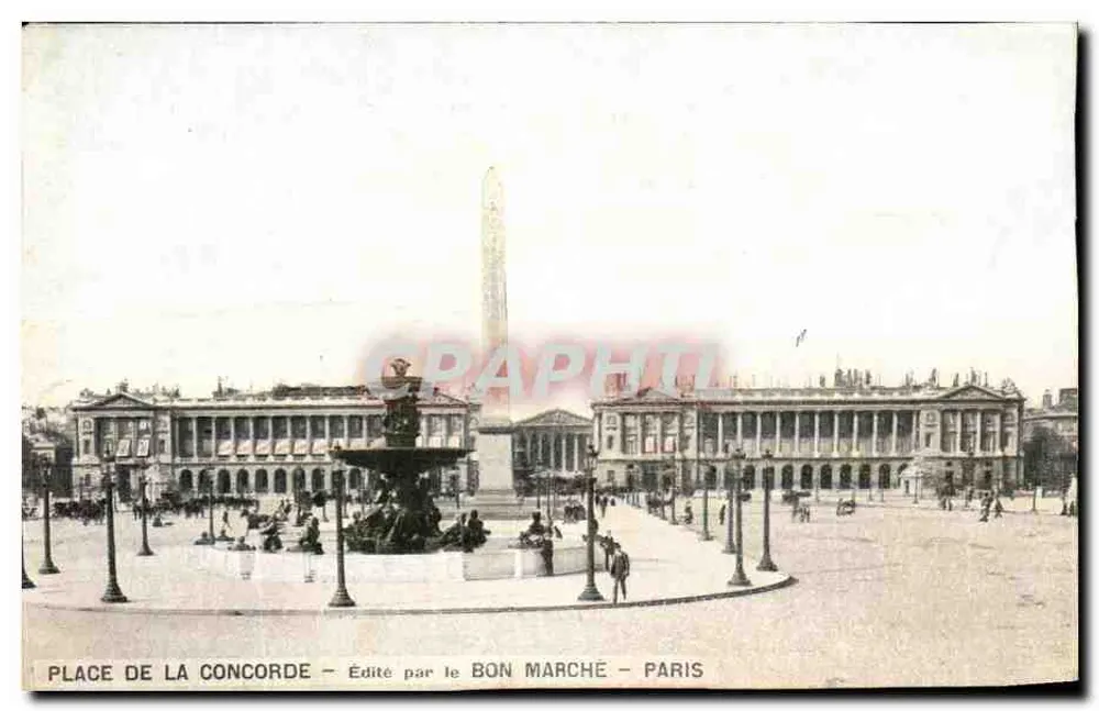 Platz der Concorde — Obelisk und Fontäne — Verlag Le Bon Marché - Paris - Vorderseite