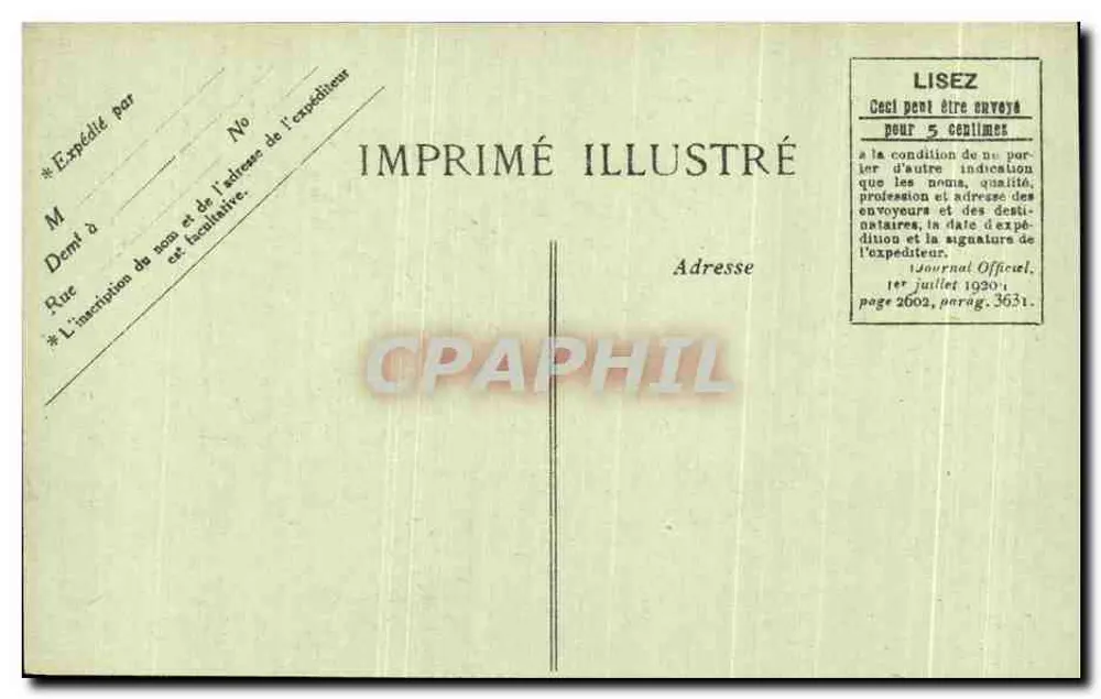 Paris — O Louvre — Estátua de Gambetta — Imprimé Illustré n°4493 - Verso