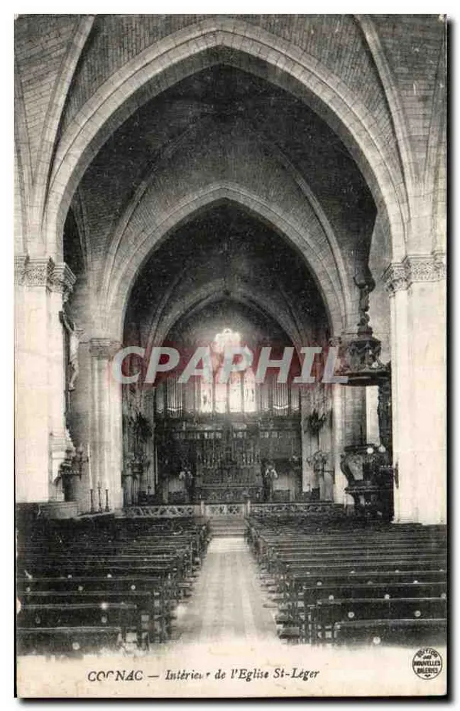 Cognac — Interior da Igreja de São Léger — editor BONNELLER DREUX - Frente