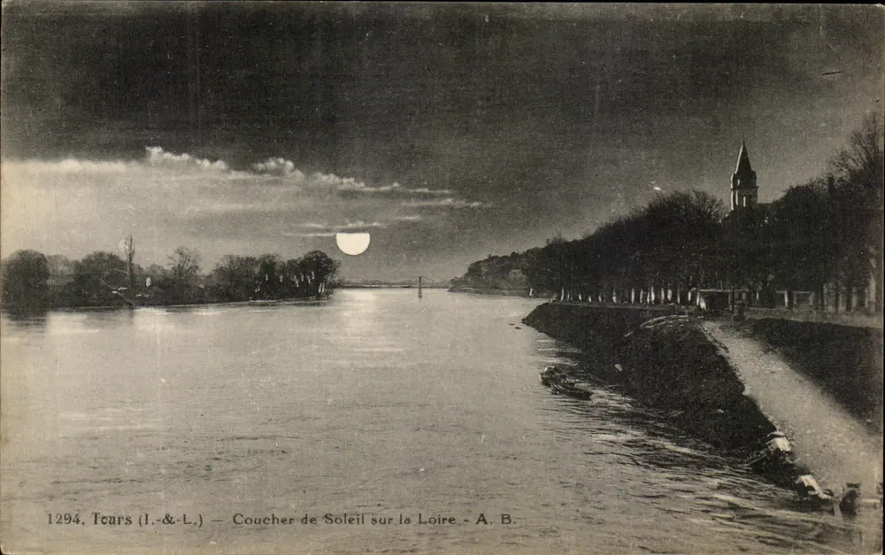 Fcars (Loire-et-Loire) — Pôr do Sol sobre a Loire — A. B. - Frente