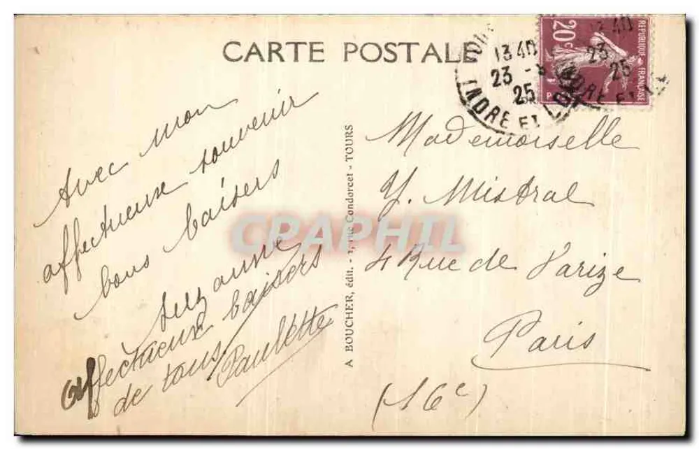 Fcars (Loire-et-Loire) — Pôr do Sol sobre a Loire — A. B. - Verso