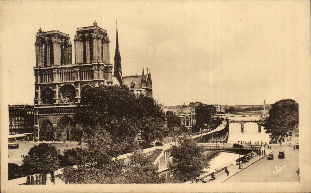 Notre-Dame van Parijs — uitzicht op de Seine en bruggen — uitgever Jan - Voorkant