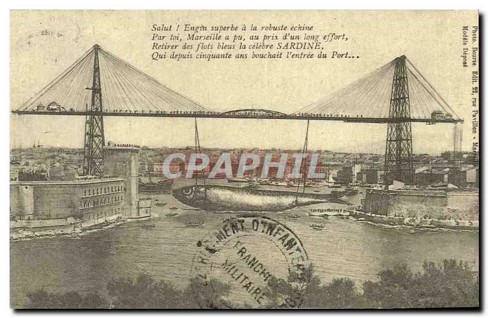 Marseille — Pont transbordeur — Photo Douste Édit. 22 rue Fauillon - Vorderseite