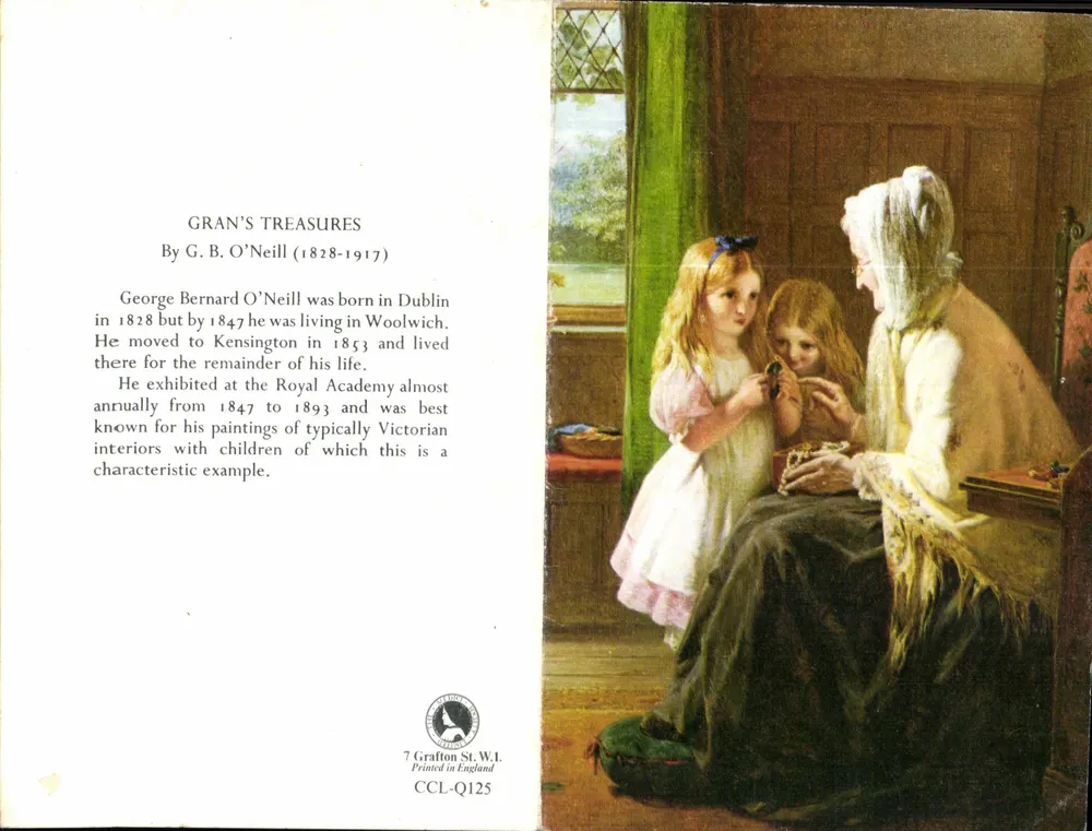 Granny's Treasures — George Bernard O'Neill (1828-1917) — Impresso na Inglaterra - Frente