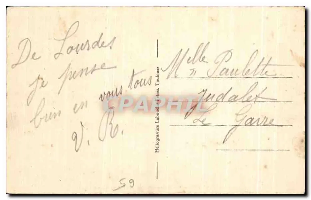 LOURDES - L'Esplanade, les Rampes et la Basilique — Héloïgravure Labourel, Toulouse, n°830 - 뒷면