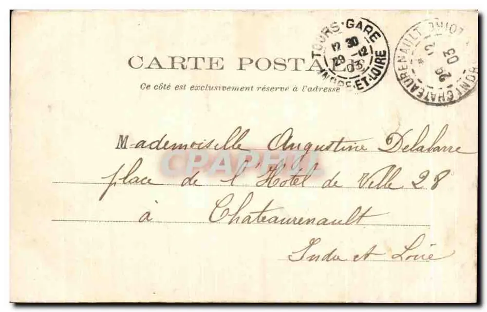 Tours — Hotel de Ville — G.L.T. - Verso