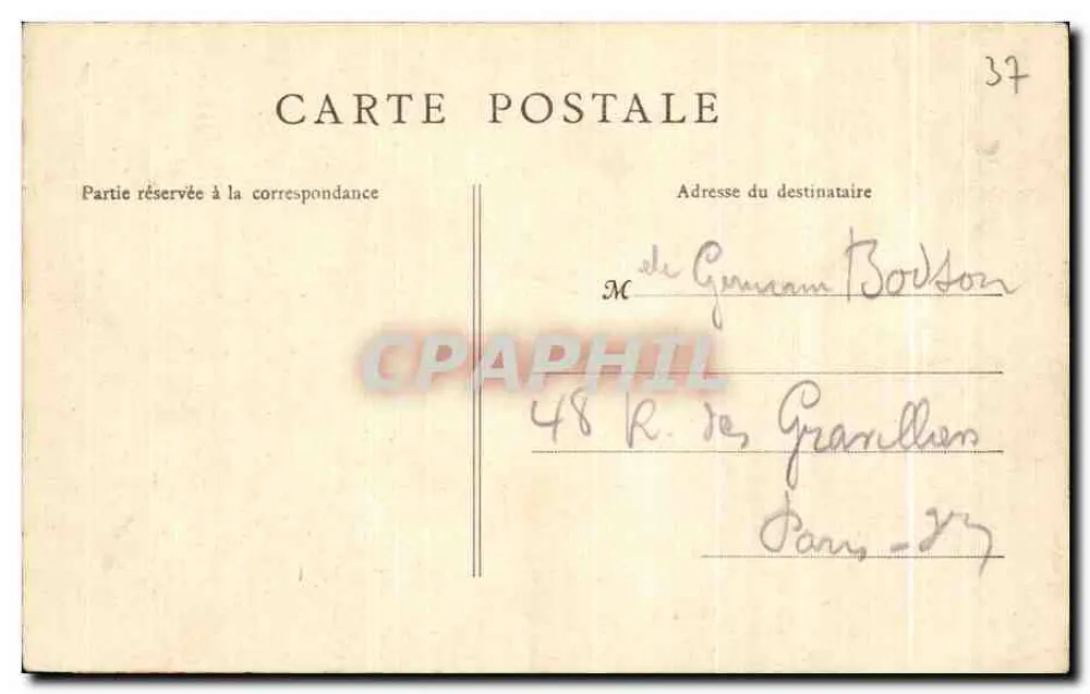Cloître da Psalette — Tours — B.F. Paris - Verso