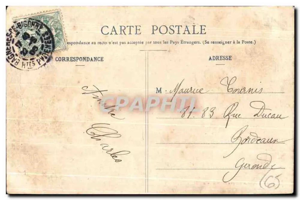 Bagnères-de-Bigorre - Vista geral — Editor J. Téboune, Galeria Parisienne - Verso