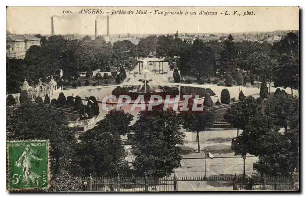 Angers - Jardin du Muil - Vogelperspektive - L. V., phot. - Vorderseite