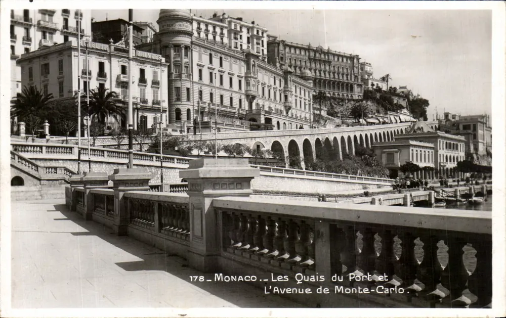 Monaco — Die Kai des Hafens und die Avenue de Monte-Carlo — n° 178 - Vorderseite