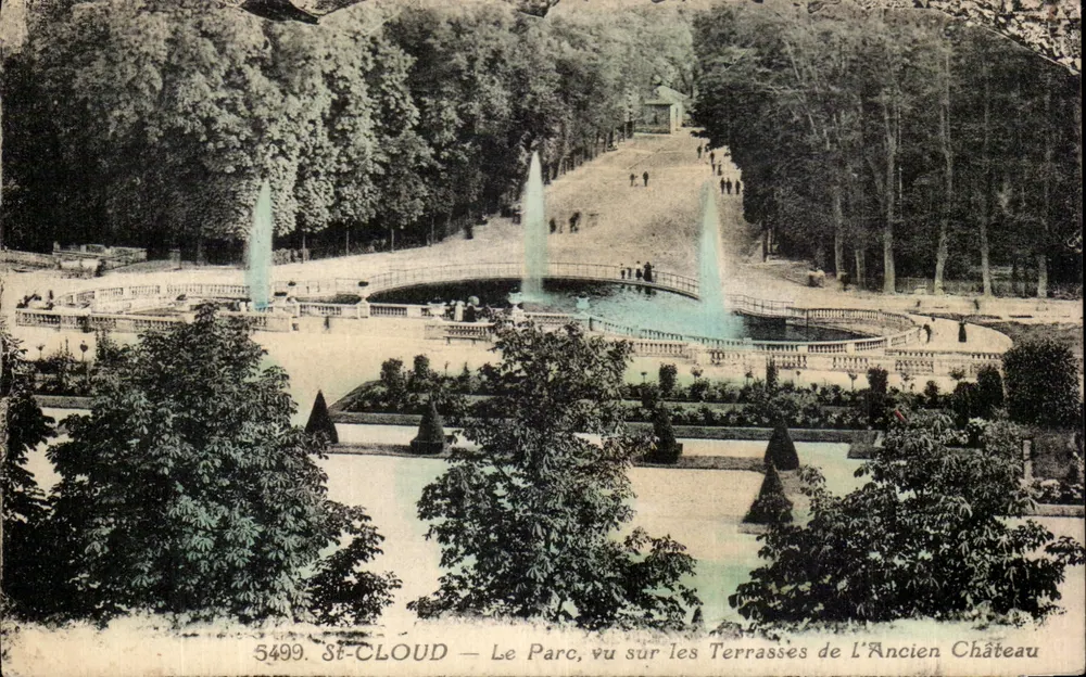 St-Cloud — Der Park aus den Terrassen des alten Schlosses gesehen — F. Testard, n° 5499 - Vorderseite