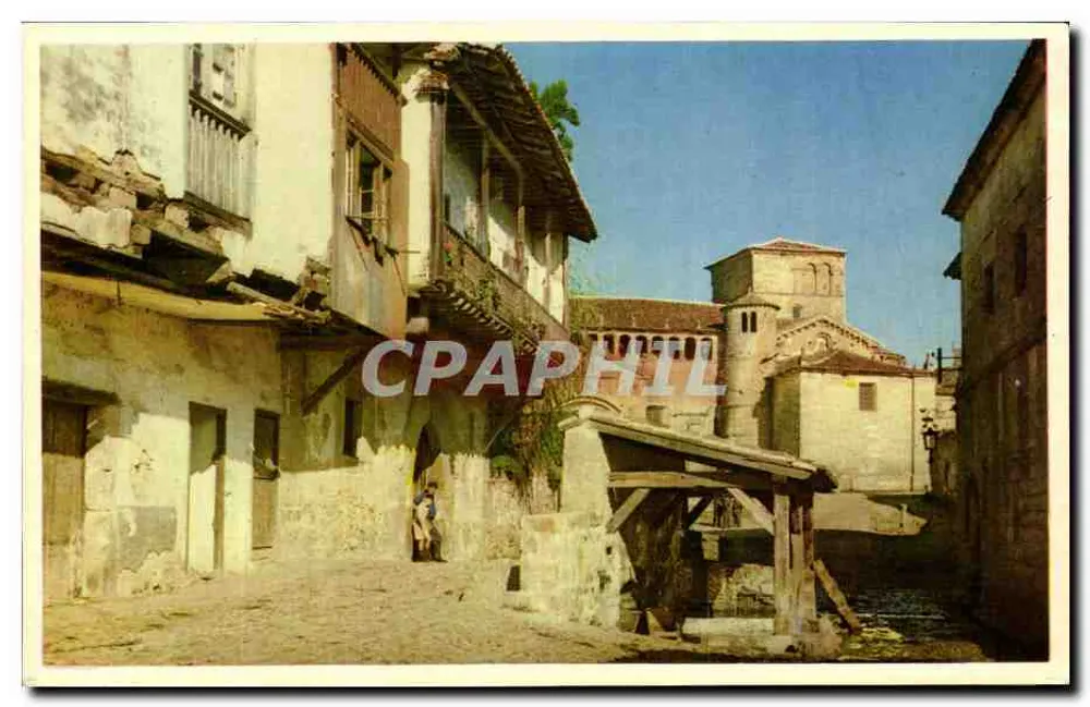 Santillana del Mar — Kollegiatkirche und Flussstraße — Fotocolor Gráfica Manén - Barcelona, n°8 - Vorderseite