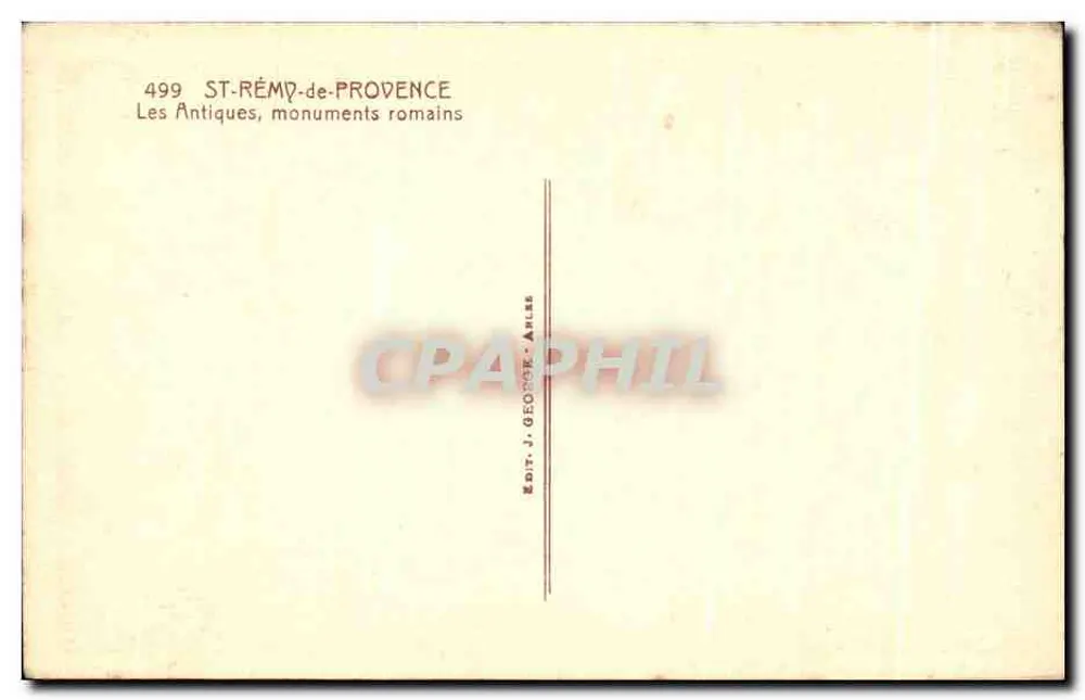 Saint-Rémy-de-Provence — Die Antiquitäten, römische Monumente — J. George, n°499 - Rückseite