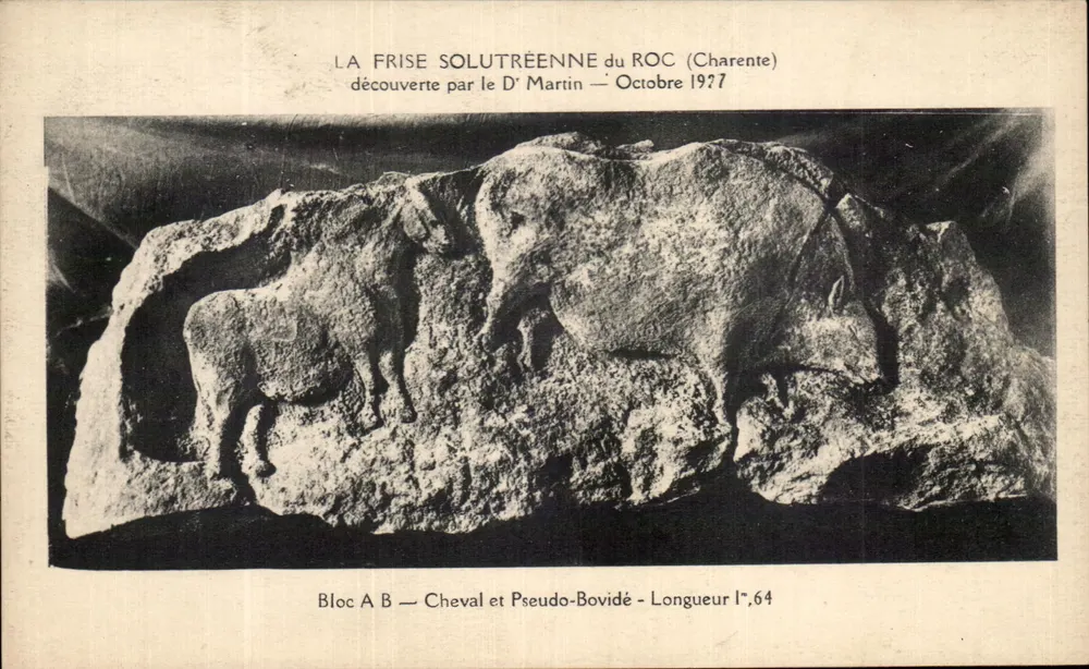 Die Solutréer Fries von Roc (Charente) — Entdeckt von D' Martin — Oktober 1927 - Vorderseite