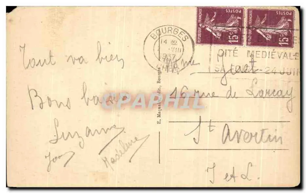 Bourges - Hotel das Correios - Fachada da Rue Moyenne - Verso