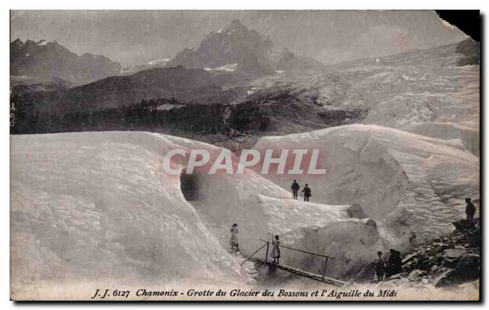 Chamonix - Höhle des Bossons-Gletschers und der Aiguille du Midi — J.J. 6127 - Vorderseite