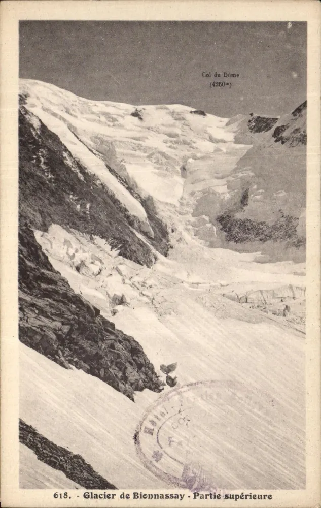 Glaciar de Bionnassay - Parte superior — Passo do Dôme (4260m) — L. Morand, Mégeve (Alta Saboia) - Frente