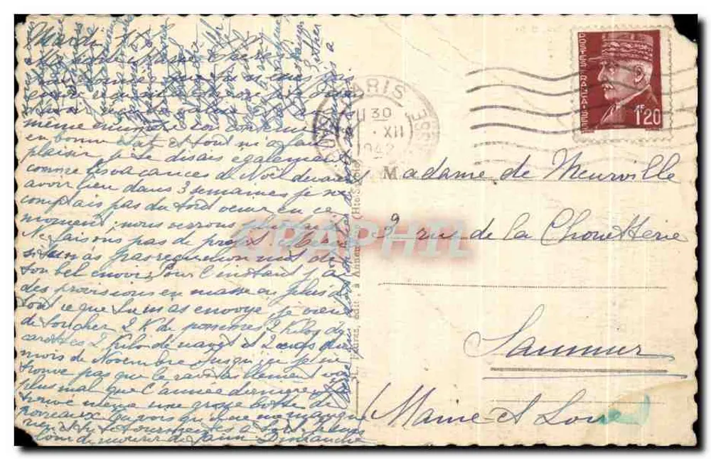 Chamonix (Haute-Savoie) et l'Arve — vue du Mont-Blanc (4810m) — éditeur anonyme, n° 902 - Rewers