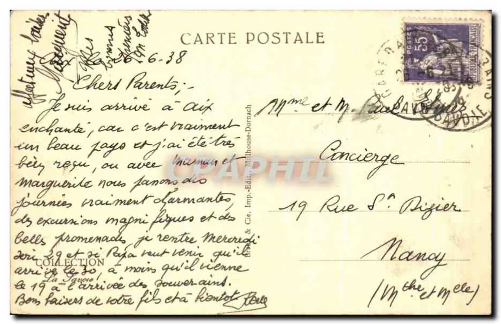 Aix-les-Bains — Allgemeiner Blick auf die großen Hotels — 13098 - Rückseite