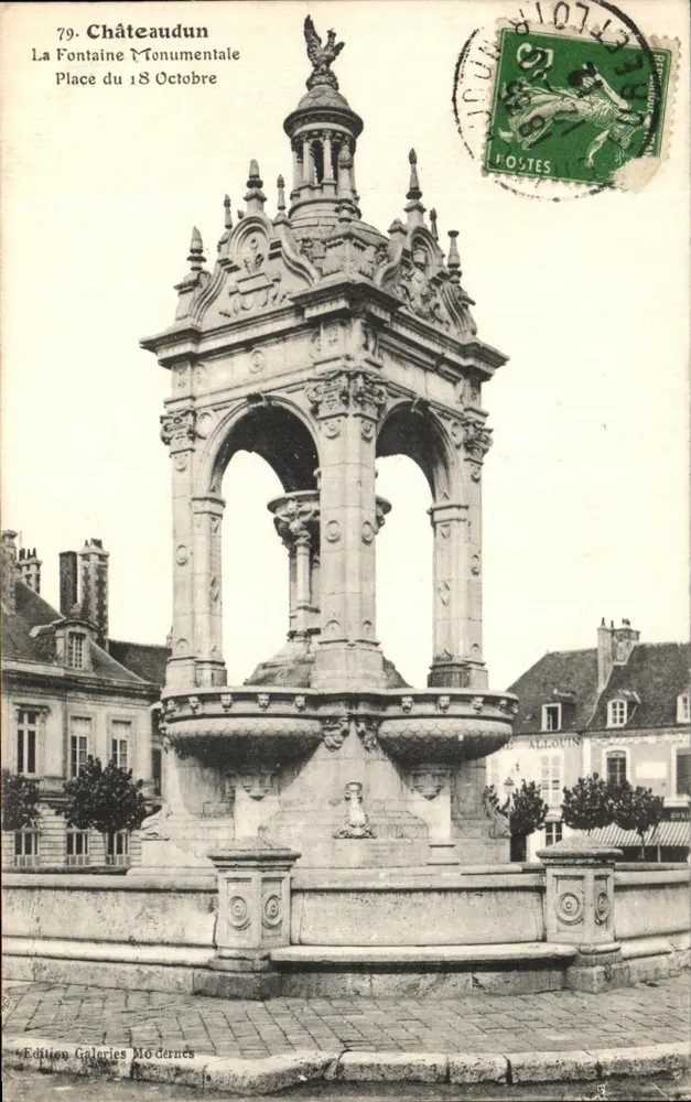Châteaudun — Die monumentale Fontaine — Place du 18 Octobre — Edition Galeries Modernes - Vorderseite