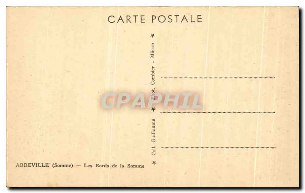 Abbeville (Somme) — As Margens da Somme — Coll. Guillame - Verso