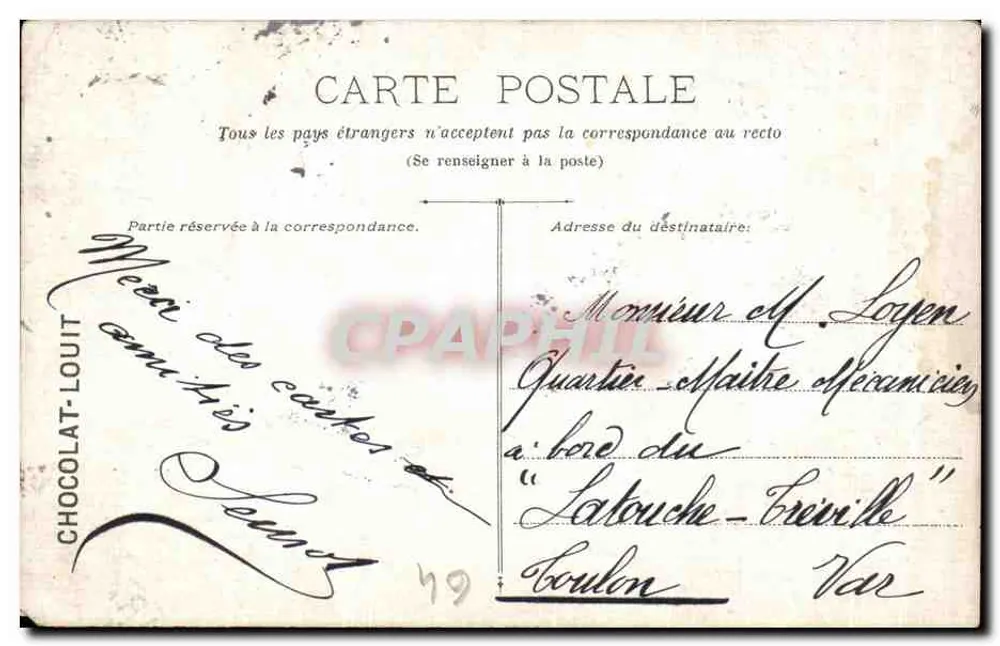 Vista de Pau-le-Gave — Edição para o CHOCOLAT-LOUIT - Verso