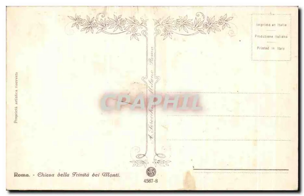 Rom - Kirche der Dreifaltigkeit der Berge — unbekannter Verleger, Nr. 4587-8 - Rückseite