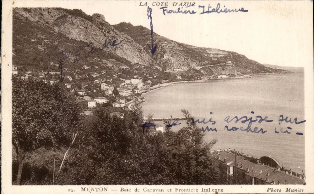 Menton — Baie de Garavan et Frontière Italienne — Photo Munier - Vorderseite