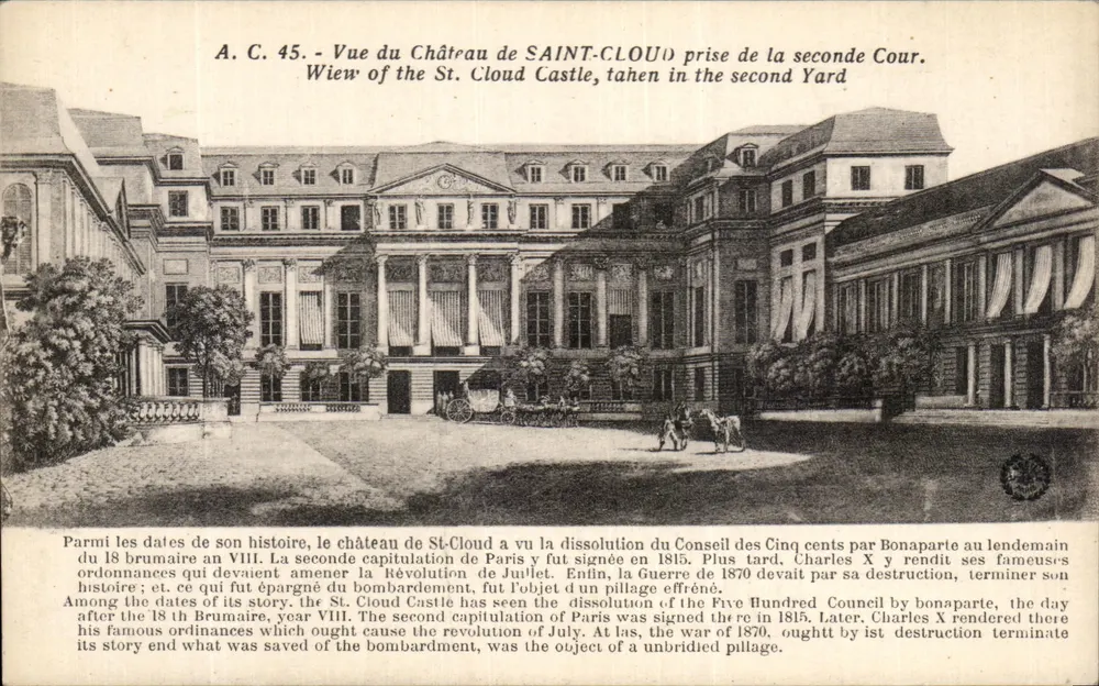 Castelo de Saint-Cloud — Vista tirada da segunda cour — A. C. 45 - Frente
