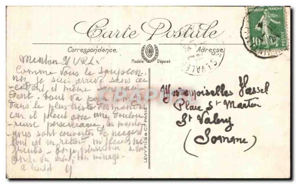 Menton — Rue du Vieux-Château — LL, éditeur LL, n°72 - Verso