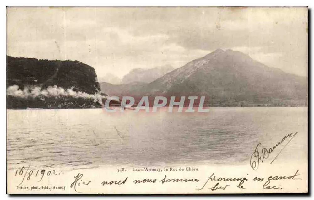 Lago de Annecy, o Rochedo de Chère — Pittier, fot.-edit., Annecy, n°548 - Frente