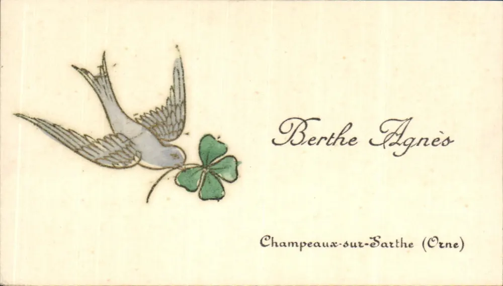 Vogel mit Kleeblatt — Berthe Agnès — Champeaux-sur-Earthe (Orne) - Vorderseite