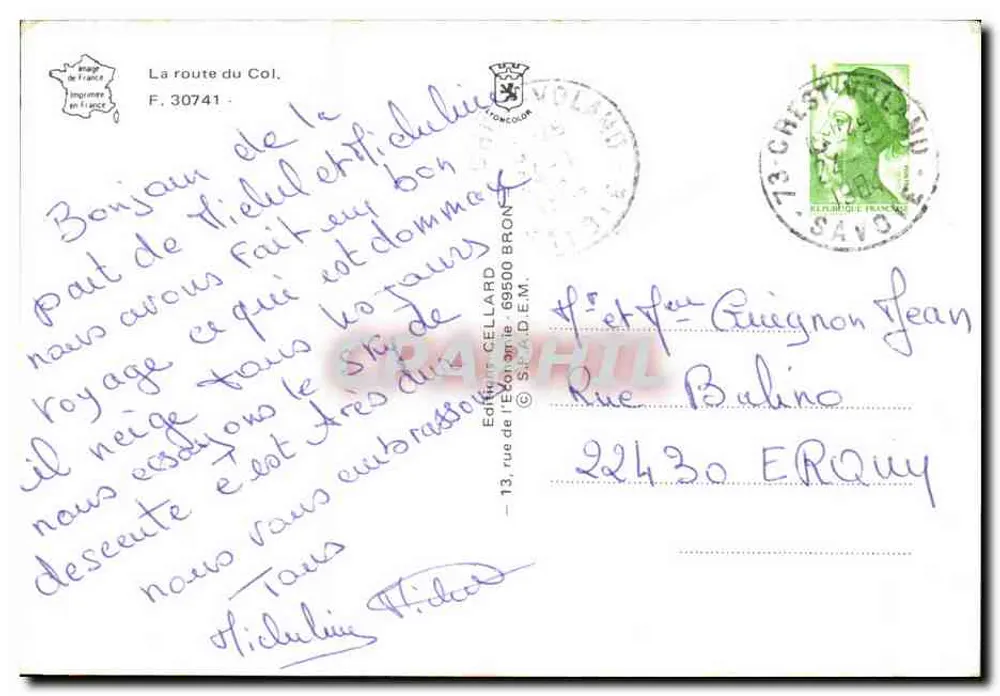 A estrada do Col — vista nevada — Editor CEPAPHIL, n° F. 30741 - Verso