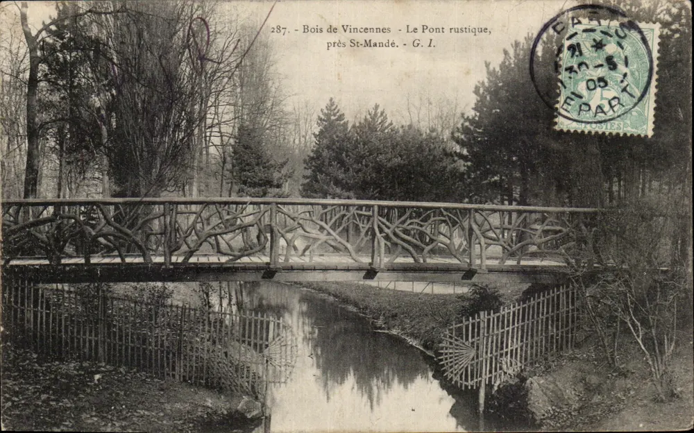 Bois de Vincennes - O Ponte rustica, perto de St-Mandé - G. I. - Frente
