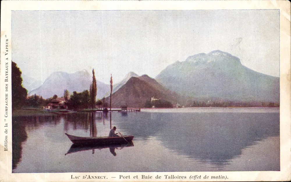 See Annecy — Hafen und Bucht von Talloires (Morgenwirkung) — Ausgabe der 'Compagnie des Bateaux à Vapeur' - Vorderseite