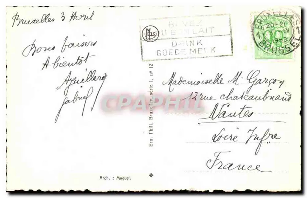 Bruxelas - Palácio do Rei — editor N. S. (N. S. - Bruxelas) série 12 - Verso