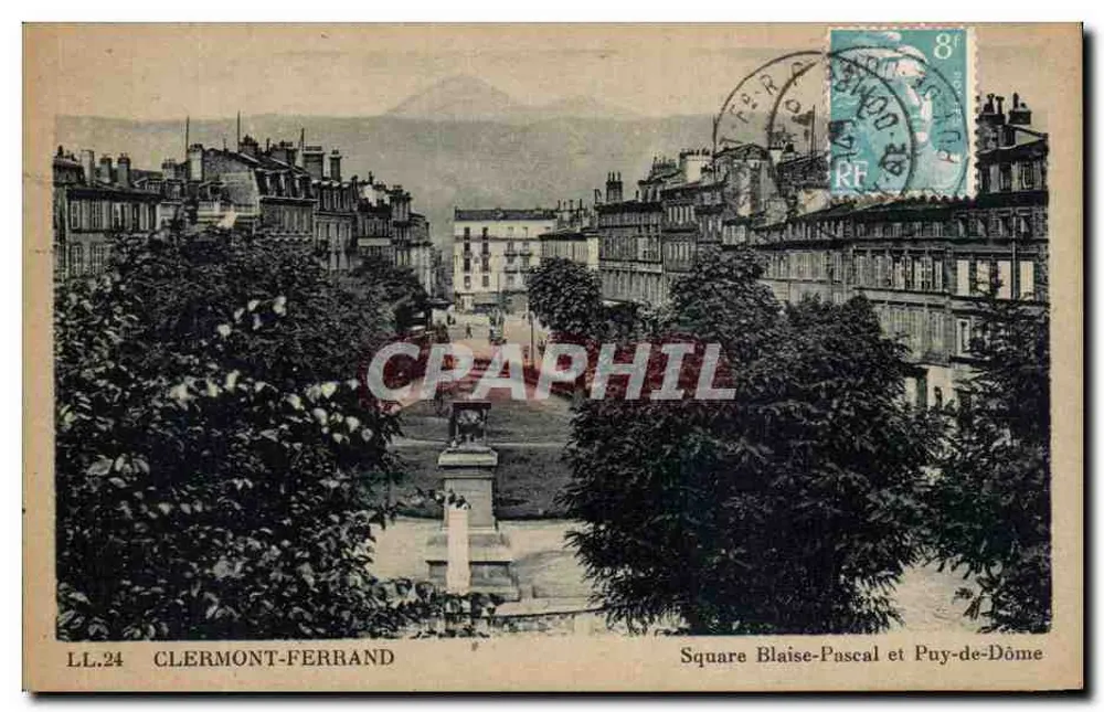 Clermont-Ferrand — Square Blaise-Pascal e Puy-de-Dôme — LL.24 - Frente