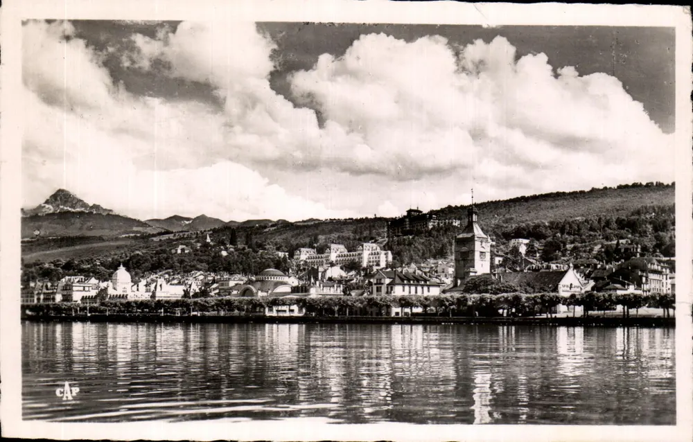 Évian-les-Bains — Blick vom See — Cité des Arts Photographiques, Réal Photo - Vorderseite