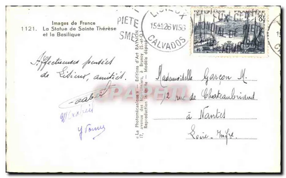 Lisieux — Statua św. Teresy i Bazylika — Éditions d'Art Raymon - Rewers